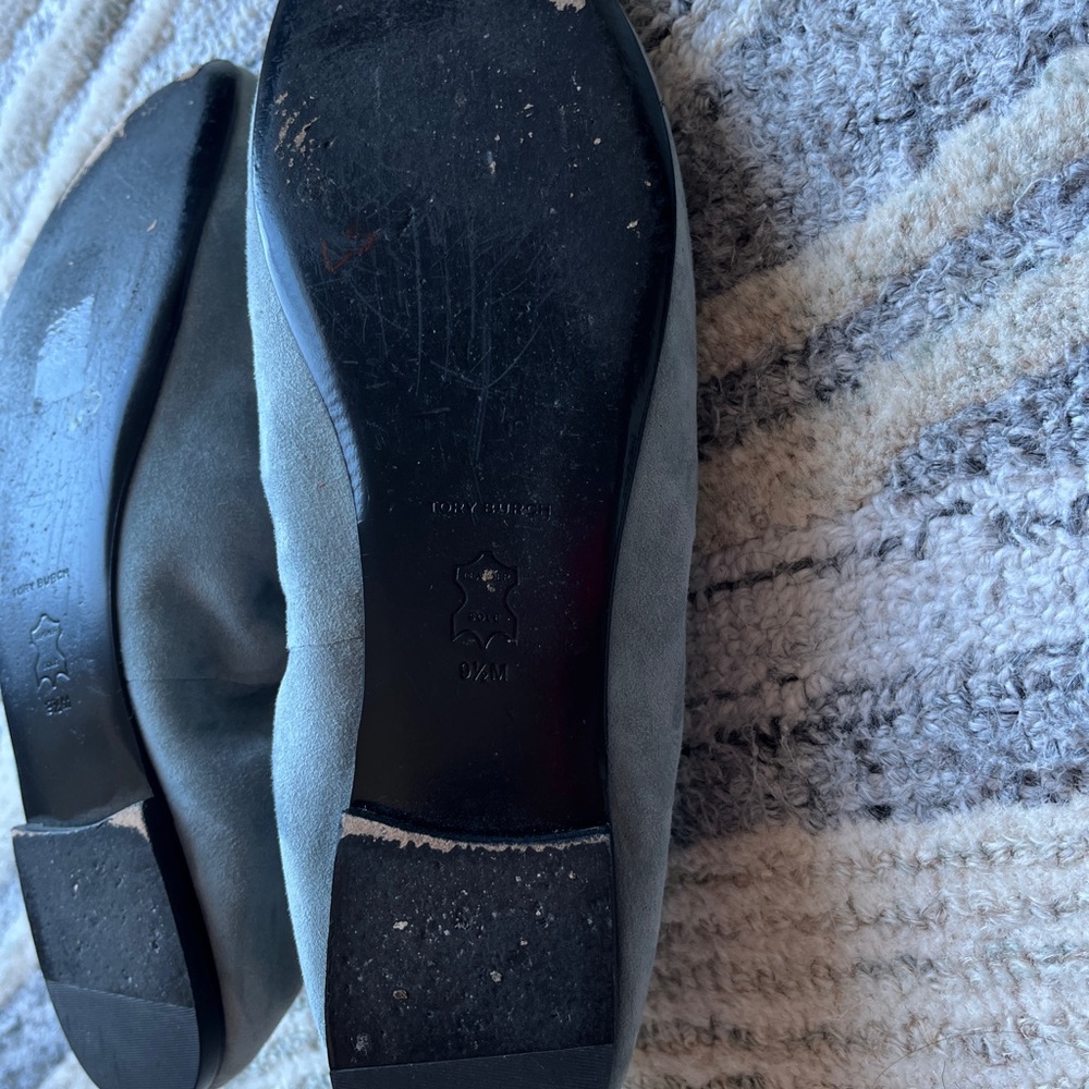 🩰 Tory Burch Minnie Travel Ballet Flats Light Grey Rocky Pebble | Size 9.5 - Picture 10 of 15